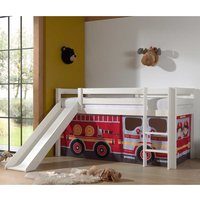 Feuerwehrauto Bett aus Kiefer Massivholz Vorhang Set von 4Home