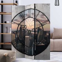 Fotodruck Paravent mit NYC Motiv in Uhr Leinwand Füllung von 4Home