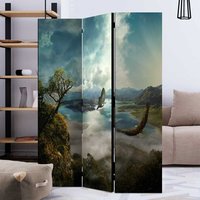 Fotoprint Raumtrenner aus Leinwand & Fichtenholz Landschafts Motiv von 4Home