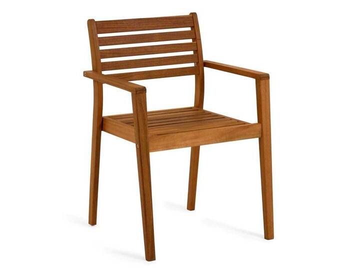 Garten Armlehnstühle aus Akazie Massivholz 46 cm Sitzhöhe (2er Set) von 4Home