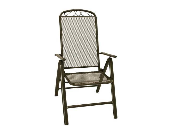 Garten Klappstuhl in dunkel Grau Metall (2er Set) von 4Home