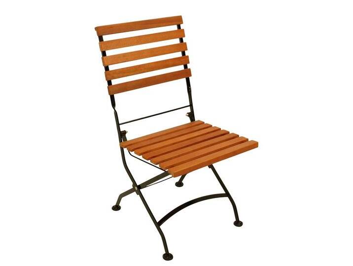 Gartenklappstühle aus massivem Eukalyptusholz Stahl (2er Set) von 4Home