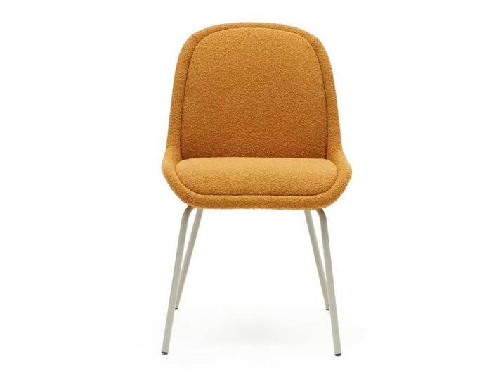 Gelbe Polsterstühle im Skandi Design Gestell aus Metall (4er Set) von 4Home