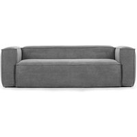 Graues Cord Sofa in modernem Design 210 cm breit von 4Home