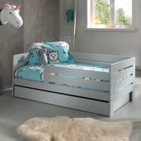 Graues Kinderbett mit Rausfallschutz 70x140 cm Liegefläche von 4Home