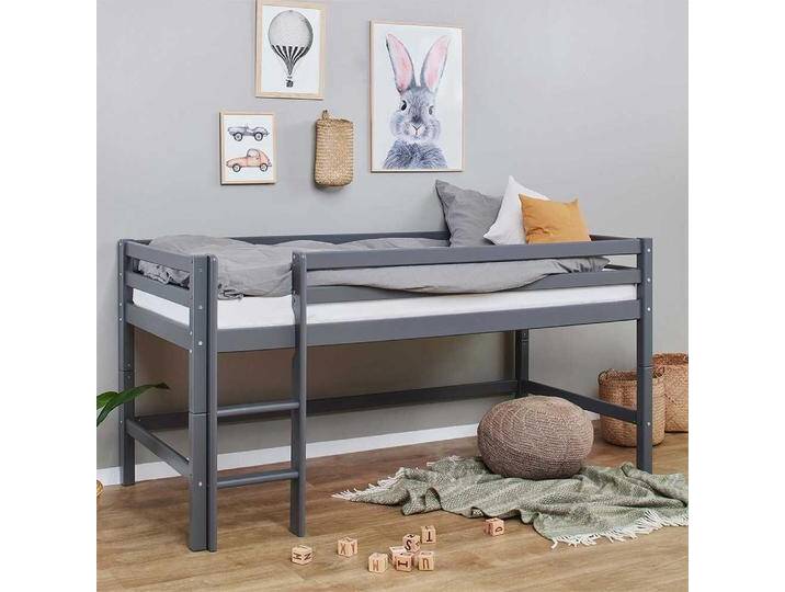 Halbhochbett Jugendbett aus Massivholz inklusive Leiter von 4Home