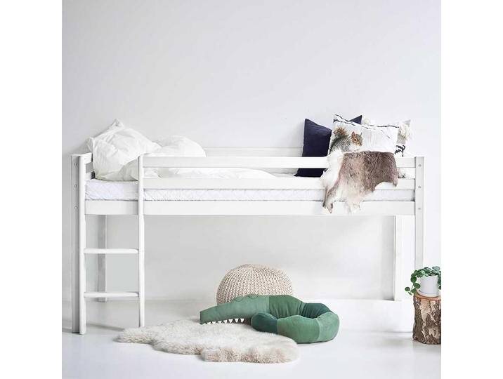 Halbhochbett Kinderbett in Weiß inklusive Leiter von 4Home