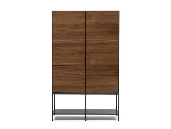 Highboard Nussbaumfarben in modernem Design furniert und lackiert von 4Home