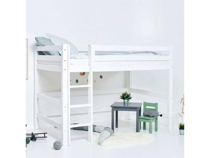 Hochbett Kinderhochbett in Weiß inklusive Leiter von 4Home