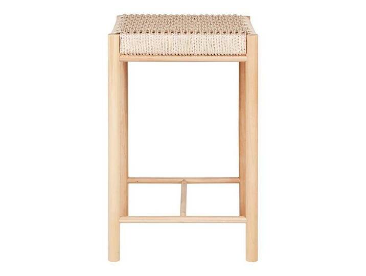 Hochhocker im Skandi Design Pappel Massivholz und Kordelgeflecht von 4Home