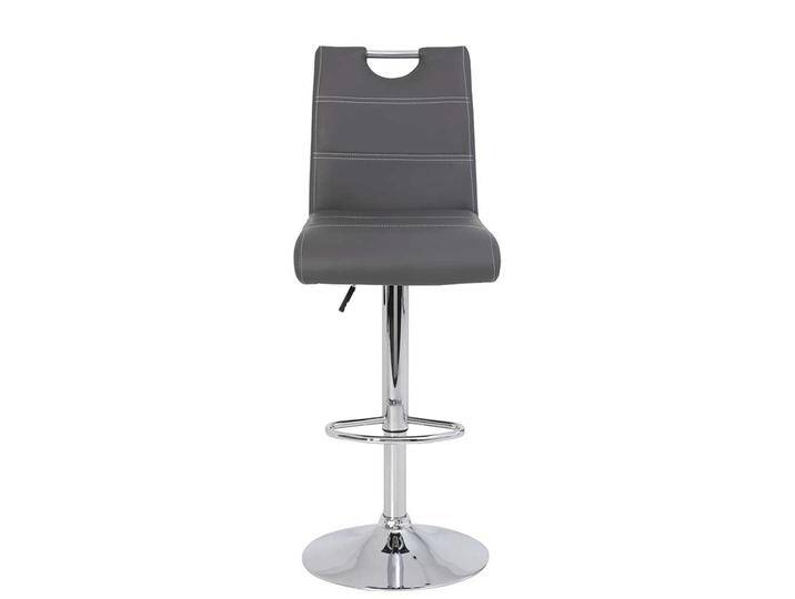 Höhenverstellbare Barstühle in Grau Kunstleder drehbar (2er Set) von 4Home