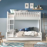 Hohes Etagenbett weiss im Skandi Design inklusive Bettkasten von 4Home