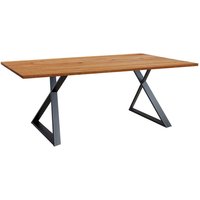 Holzesstisch aus Zerreiche und Metall Bügelgestell von 4Home