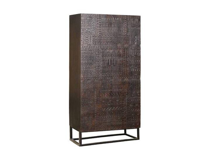 Holzschrank Massiv Massivholzschrank mit Drehtüren in Walnussfarben von 4Home