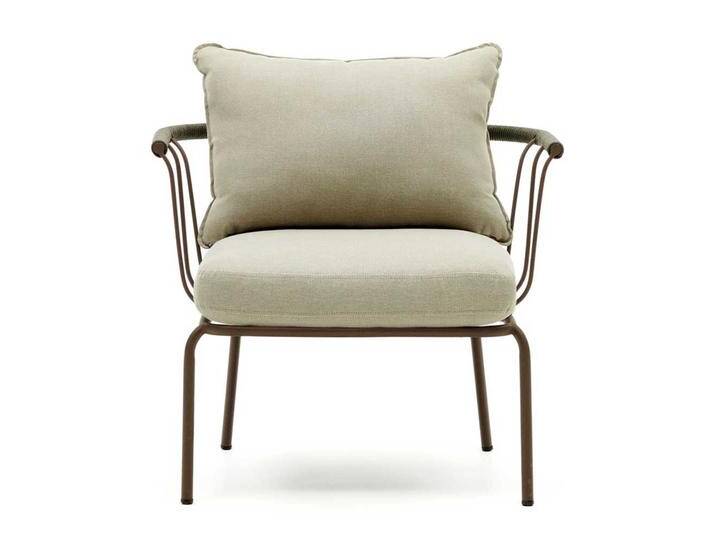 In- und Outdoor Sessel mit Untergestell aus Metall Braun (2er Set) von 4Home