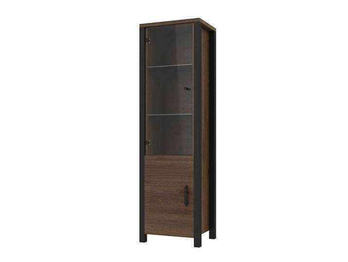 Industrial Vitrine in Walnussfarben und Schwarz Industry und Loft Stil von 4Home