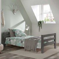 Jugendbett aus Kiefer Massivholz Grau von 4Home