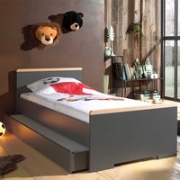 Jugendzimmer Bett in Anthrazit und Buche modern von 4Home