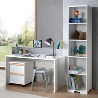 Jugendzimmer Set in Weiß und Buche Rollcontainer (dreiteilig) von 4Home