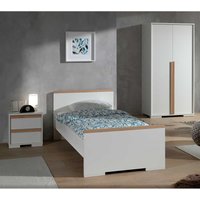Jugendzimmermöbel Set in Weiß und Buche modern (dreiteilig) von 4Home
