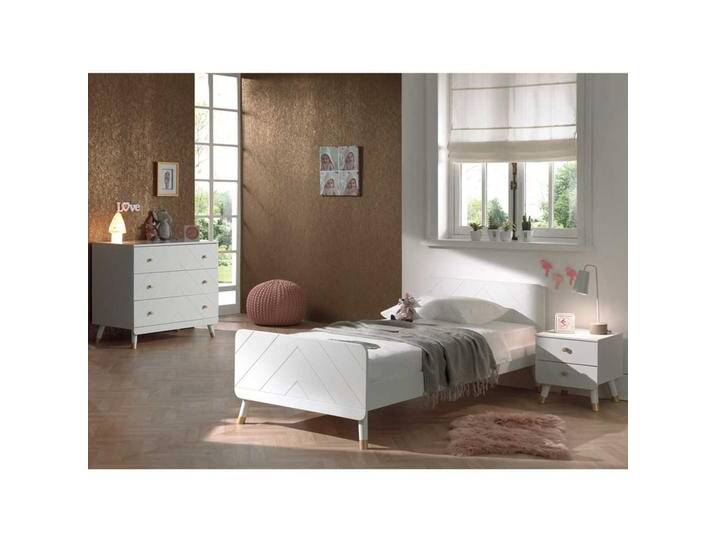 Jugendzimmerset Mädchen in Weiß Goldfarben (dreiteilig) von 4Home