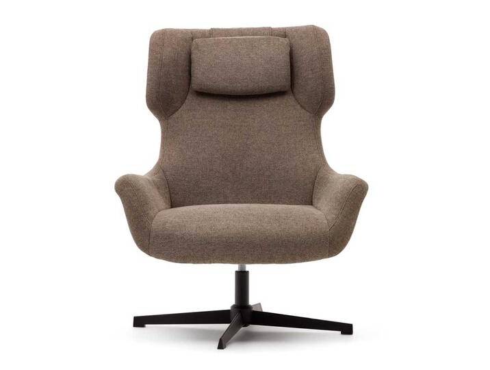 Kaminsessel drehbar in Hellbraun Chenille 45 cm Sitzhöhe von 4Home
