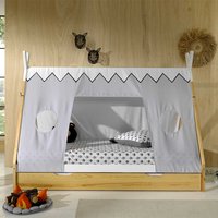 Kinder Einzelbett Zelt mit Vorhang 90x200 cm Liegefläche von 4Home