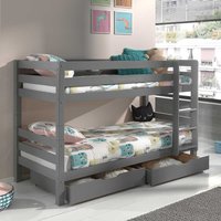 Kinder Etagenbett in Grau Kiefer Massivholz von 4Home