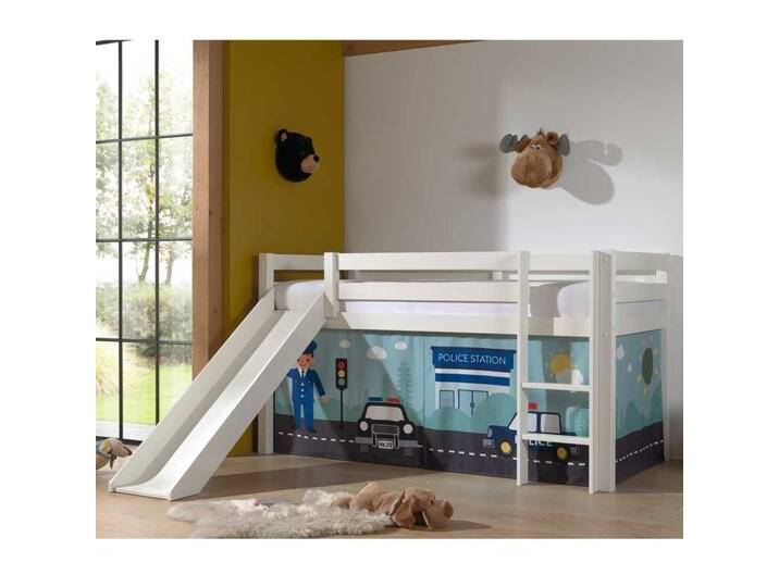 Kinder Halbhochbett inklusive Leiter und Rutsche Polizei Motiv von 4Home