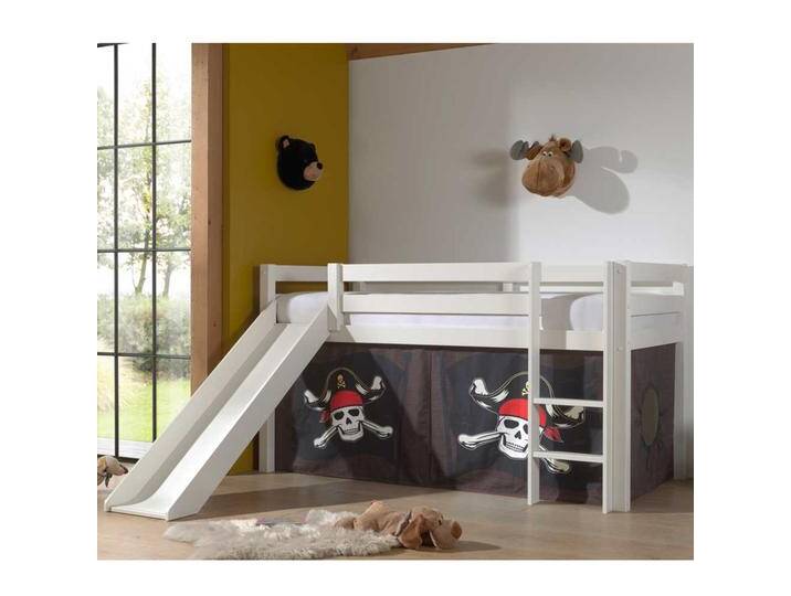 Kinder Spielbett Pirat in Weiß Leiter und Rutsche von 4Home