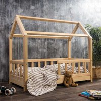 Kinderbett Hausform aus Kiefer Massivholz lackiert von 4Home