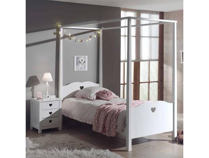 Kinderbett mit Himmel in Weiß 187 cm hoch Kinderbett mit Himmel in Weiß 187 cm hoch von 4Home