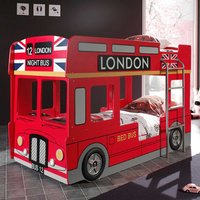 Kinderetagenbett im Bus-Design Rot von 4Home