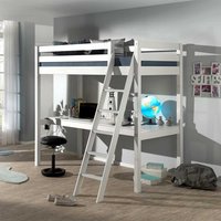 Kinderzimmer Bett aus Kiefer Massivholz Weiß Schreibtisch von 4Home