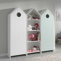 Kinderzimmer Schränke in Weiß und Mingrün weißem Regal (dreiteilig) von 4Home