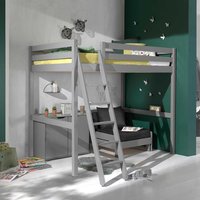 Kinderzimmerset aus Kiefer Massivholz Grau Schrank und Sessel (dreiteilig) von 4Home