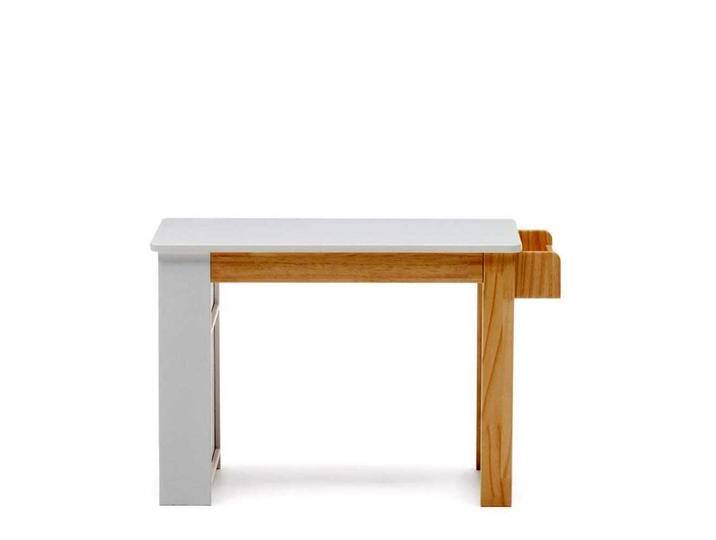 Kinderzimmertisch mit Ablagen in Weiß und Kiefer 54 cm hoch von 4Home
