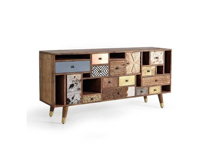 Kommode Sideboard aus Mangobaum Massivholz mit Metallgriffen von 4Home