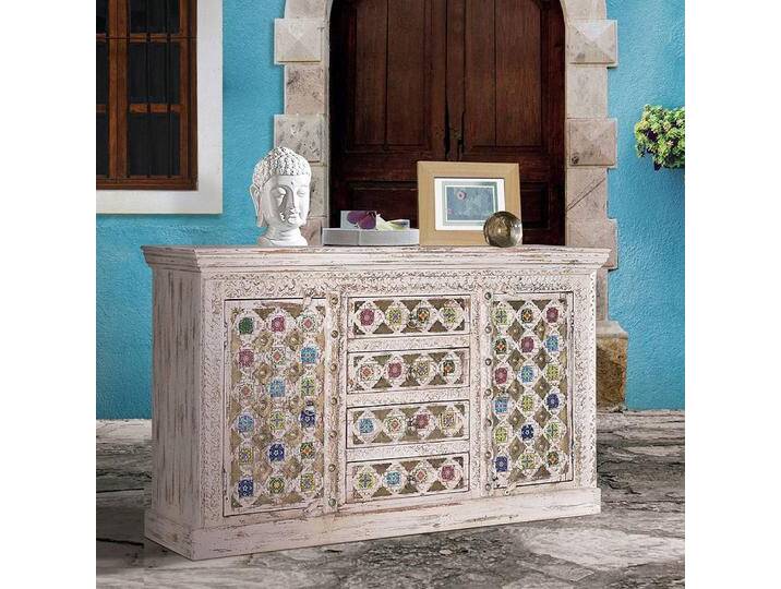 Kommode Sideboard in Weiß mit Metallgriffen Kommode Sideboard in Weiß mit Metallgriffen von 4Home