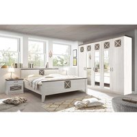 Komplettschlafzimmer in PinieTrüffelfarben Weiß (vierteilig) von 4Home