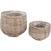 Korb Set 2-teilig Kubu Rattan im Landhausstil 38 cm breit (zweiteilig) von 4Home