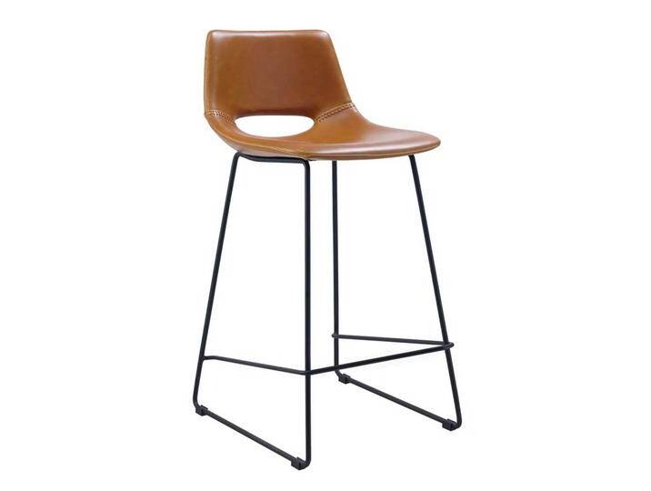 Küchenbarhocker in Braun Kunsleder Bügelgestell (2er Set) von 4Home