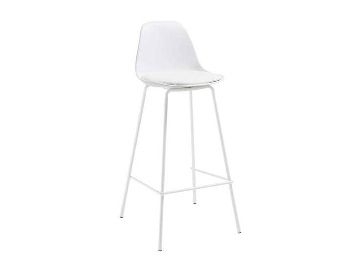 Küchenbarhocker in Weiß Kunststoff & Metall (2er Set) von 4Home