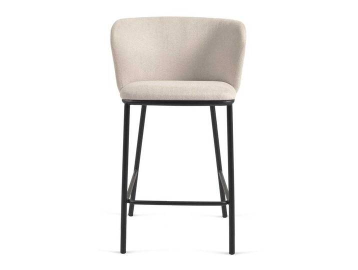 Kuechenhocker aus Chenillegewebe und Metall 65 cm Sitzhöhe (2er Set) von 4Home