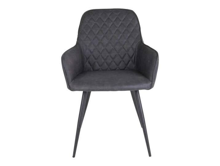 Küchensessel in Dunkelgrau und Schwarz Kunstleder und Stahl (2er Set) von 4Home