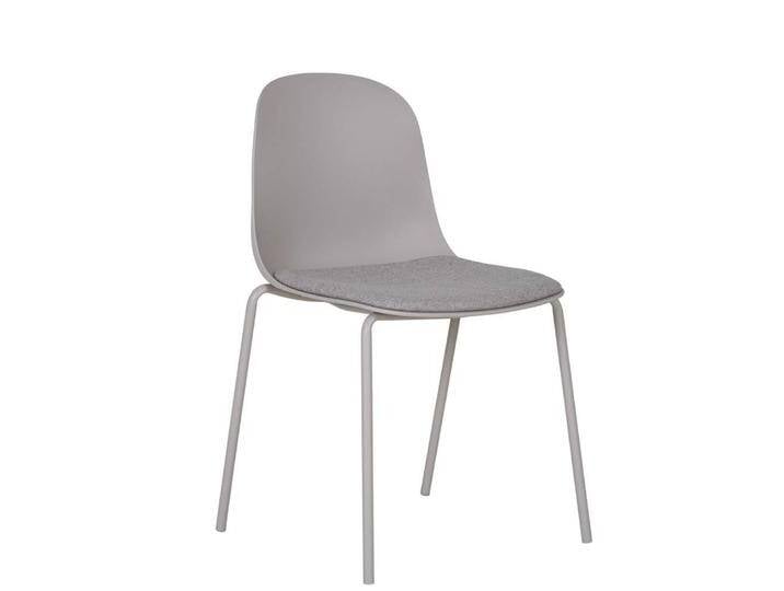 Küchenstuhl Esstischstuhl in Hellgrau mit Gestell aus Metall (2er Set) von 4Home