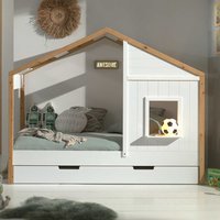 Landhaus Kinderbett mit Bettkasten Kiefer Massivholz & MDF von 4Home