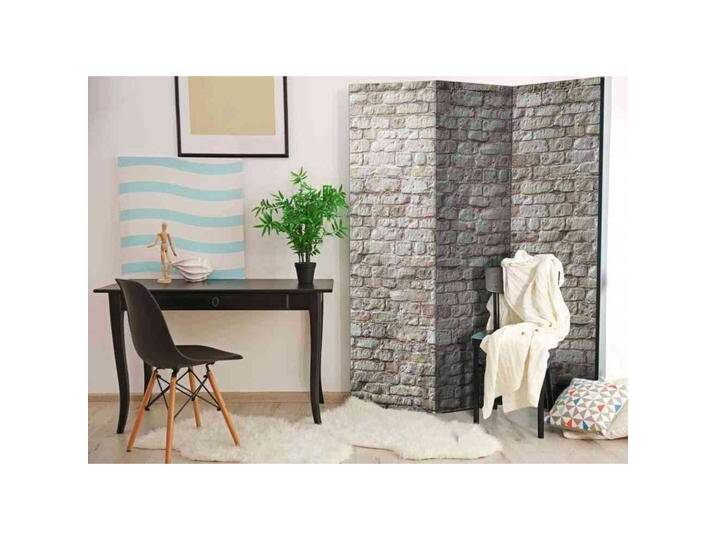 Leinwand Paravent im Naturstein Mauer Design 135 cm breit von 4Home