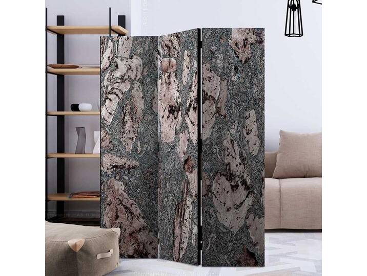 Leinwand Paravent in Grau und Beige Stein Motiv von 4Home