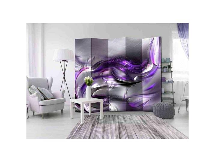Leinwand Paravent in Violett und Grau fünf Elementen von 4Home